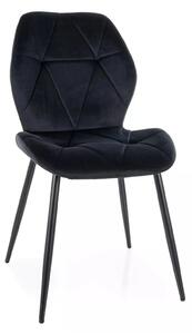 Scaun RICK, negru - Bluvel 19, stofa catifelata/metal, 48x56x86 cm