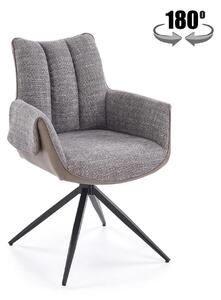 Scaun K579, gri/negru, stofa clasica/piele ecologica/otel, 65x64x87 cm