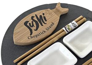 Set 9 piese pentru sushi din bambus si ceramica 33x5 cm