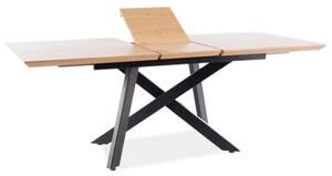 Masa extensibila CAPITOL, stejar/negru, PAL laminat/metal, 160/200x90x