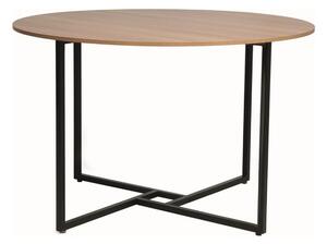 Masa ALTO, stejar/negru, PAL laminat/metal, 120x120x76 cm