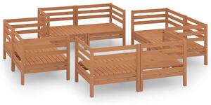 Set mobilier de grădină, 8 piese, maro miere, lemn masiv de pin