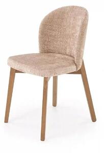 Scaun BASSO, bej - Cremona 14/nuc, stofa catifelata/lemn, 48x56x86 cm