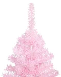 Brad Crăciun pre-iluminat cu set globuri, roz, 240 cm, PVC