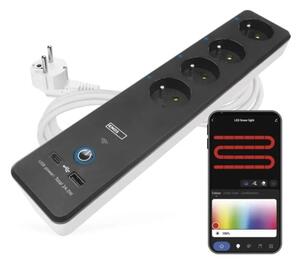 Prelungitor inteligent cu întrerupător GoSmart 4Z + 1xUSB-A + 1xUSB-C 2 m Wi-Fi Tuya