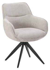 Scaun rotativ TURIN, bej/negru, stofa clasica/metal, 65x62x86 cm