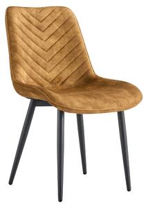 Scaun ZAINA TIP 2, maro-auriu/negru, stofa catifelata/metal, 50x64x84