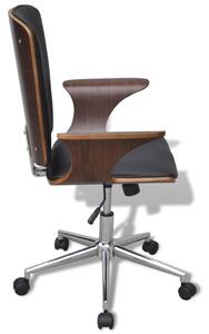 Scaun de birou rotativ tapițerie piele ecologică și lemn curbat