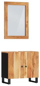 Set mobilier de baie, 2 piese, lemn masiv de acacia