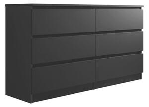 Comodă Comfivo 161Negru, Cu sertare, 77x138x40cm