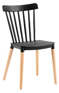 Scaun ZOSIMA, negru/fag, plastic/lemn, 54x44x83 cm
