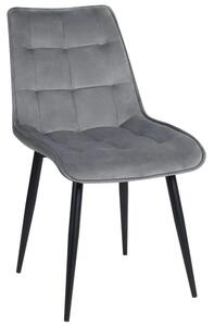 Scaun RON, gri deschis/negru, stofa catifelata/metal, 48x62x87 cm