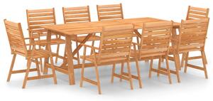Set mobilier de grădină, 9 piese, lemn masiv de acacia