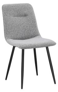 Scaun DOT, gri/negru, stofa buclata/metal, 45x57x89 cm