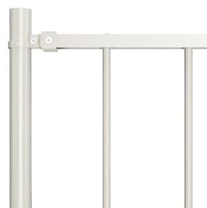 Panou de gard cu stâlpi, alb, 1,7 x 1,25 m, oțel