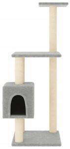 Ansamblu pisici, stâlpi din funie sisal, gri deschis, 104 cm