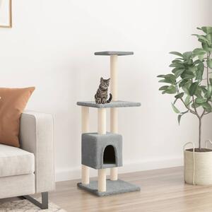 Ansamblu pisici, stâlpi din funie sisal, gri deschis, 104 cm