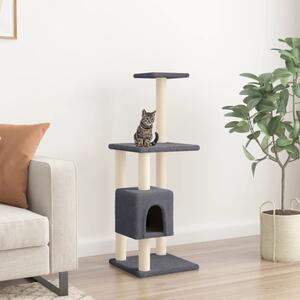 Ansamblu pisici cu stâlpi din funie de sisal, gri închis 104 cm