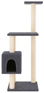 Ansamblu pisici cu stâlpi din funie de sisal, gri închis 104 cm