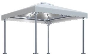 Pavilion cu șiruri de lumini LED, crem, 300x300 cm, aluminiu