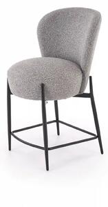 Scaun bar H126, gri/negru, stofa/metal, 57x61x95 cm