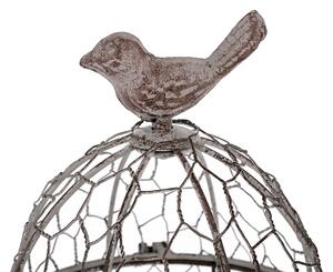 KONDELA Casă decorativă pentru păsări, metalică, gri-maro, BIRIN TIP 2