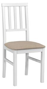 Scaun AREN, bej/alb, stofa clasica/lemn, 43x50x92 cm