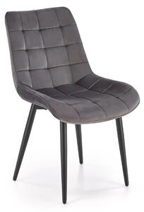 Scaun K580, gri - HLR 21, stofa catifelata/otel, 51x61x85 cm