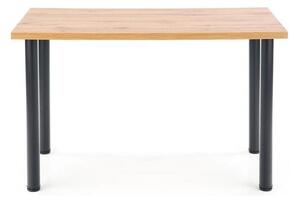 Masa MODEX 2, stejar/negru, PAL/otel, 120x68x75 cm