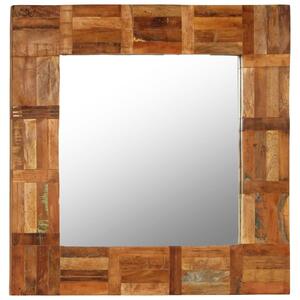 Oglindă de perete, 60 x 60 cm, lemn masiv reciclat