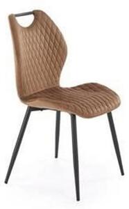 Scaun K569, bej - HLR 11, stofa catifelata/otel, 47x54x84 cm
