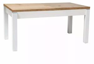 Masa extensibila KLEOPATRA, stejar/alb, PAL laminat 124/164x64x59/71 c