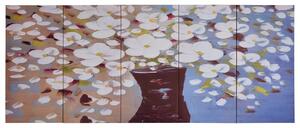 Set tablouri din pânză, vas cu flori, multicolor, 150 x 60 cm