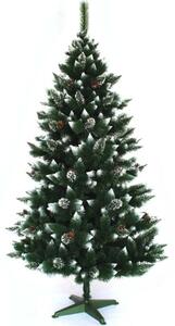Pom de Crăciun frumos decorat cu zăpadă, pin cu conuri de pin 150 cm