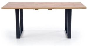Masa extensibila VENOM, stejar wotan/negru, PAL/otel, 160-210x90x74 cm