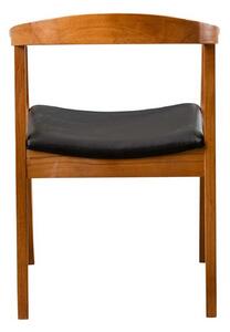 Scaun ALBERO 44, negru/nuc, piele ecologica/lemn, 50x53x70 cm