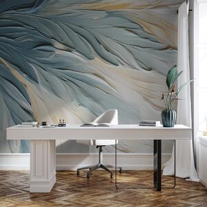 Tapet Stropi abstracți de vopsea albastră, gri și bej, Fototapet 3D, Fototapet 3D Frunze, w01561 : Uwalls.ro
