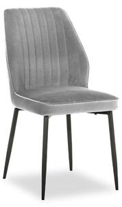 Scaun LEX, gri deschis/negru, stofa catifelata/metal, 47x60x89 cm