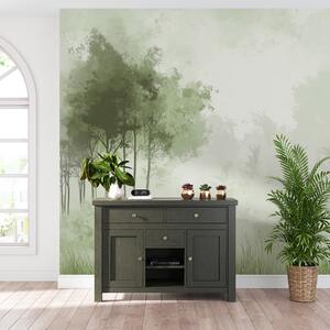 Tapet Peisaje naturale, copaci în pădure, textură grunge, culori verzi, Fototapet Natură, w01564v2 : Uwalls.ro