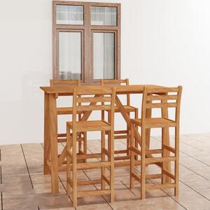Set mobilier bar de exterior, 5 piese, lemn masiv de acacia