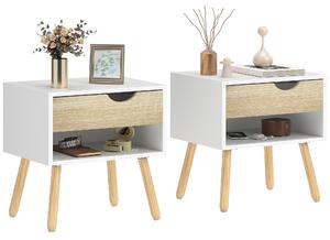 HOMCOM Noptiere Moderne cu Sertar și Raft, Design Modern și Funcțional, Ideal pentru Cameră de Dormit, Albastru | Aosom Romania