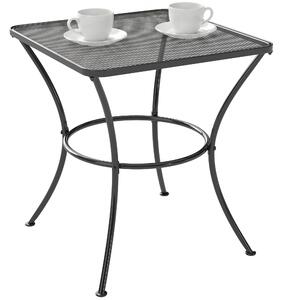 Outsunny Masuta pentru Gradina din Otel cu Blat Perforat, Masuta Patrata pentru Exterior 45x45x50 cm, Negru | AOSOM RO
