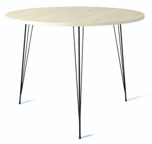 Masa SANDALF, stejar/negru, PAL melaminat/metal, 90x90x75 cm
