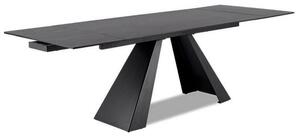 Masa extensibila SALVADORE CERAMIC, gri/negru mat, sticla securizata/c