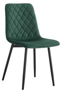 Scaun DAMIA TIP 2, verde smarald/negru, stofa catifelata/metal, 45x58x