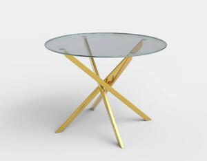 Masa rotunda de sticla RAYMOND, auriu, 100x73 cm