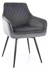 Scaun MARLO, gri - Bluvel 14, stofa catifelata/metal, 55x58x88 cm