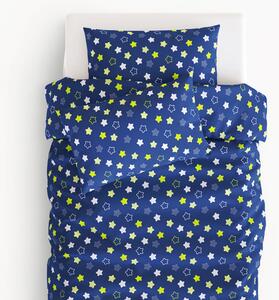 Goldea lenjerie de pat pentru copii din 100% bumbac - stele pe albastru închis 140 x 200 și 70 x 90 cm