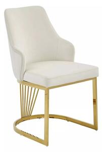 Scaun ALURE, bej deschis - Bluvel 22, stofa catifelata/metal, 52x64x89