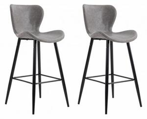 HEINNER Set of 2 retro bar chairs - light grey seat dimensions: 56x48x106